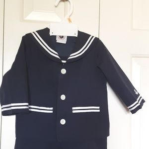 Infant nautical suit, navy blue, size 12mo